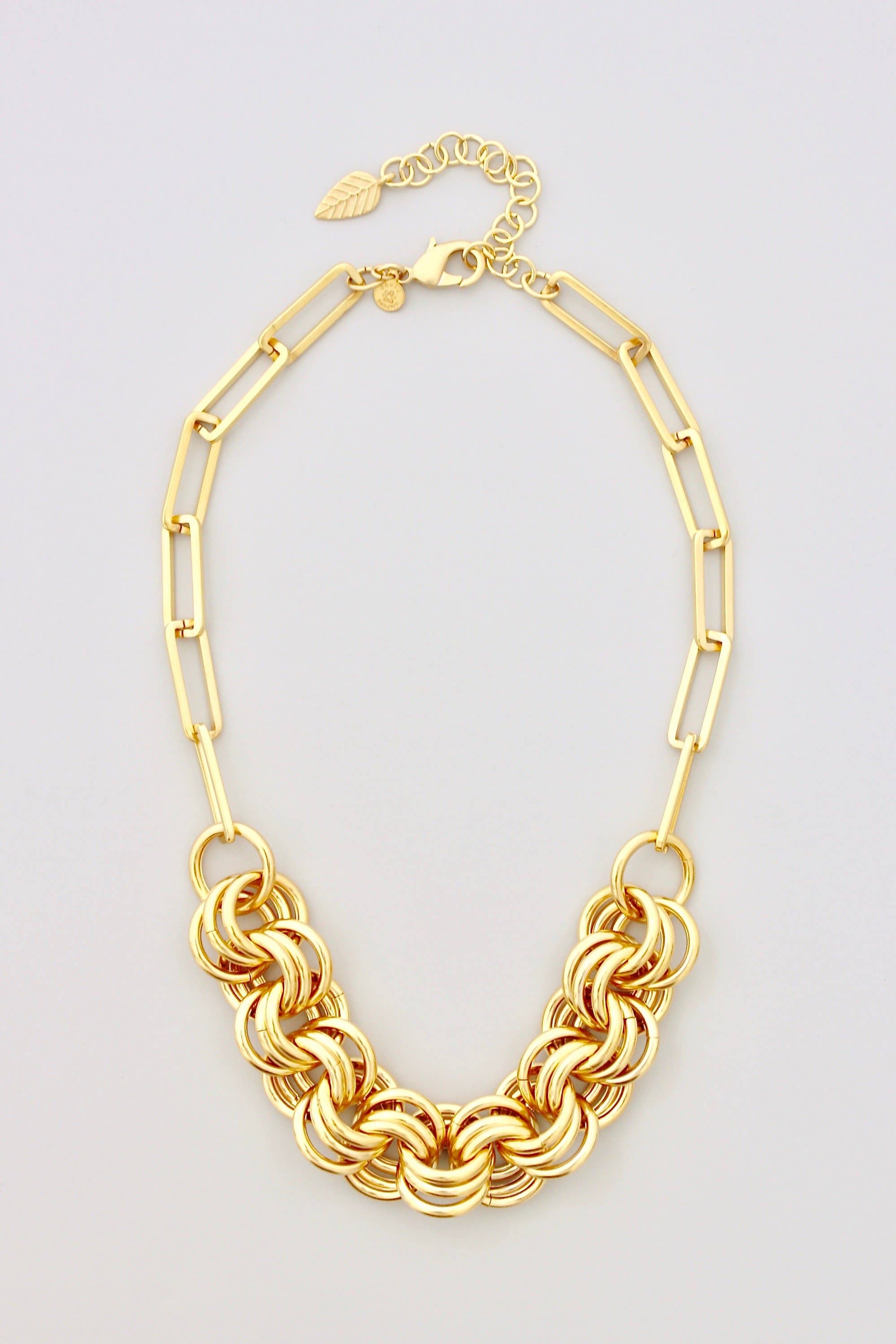 Gold Chain Hoop Necklace