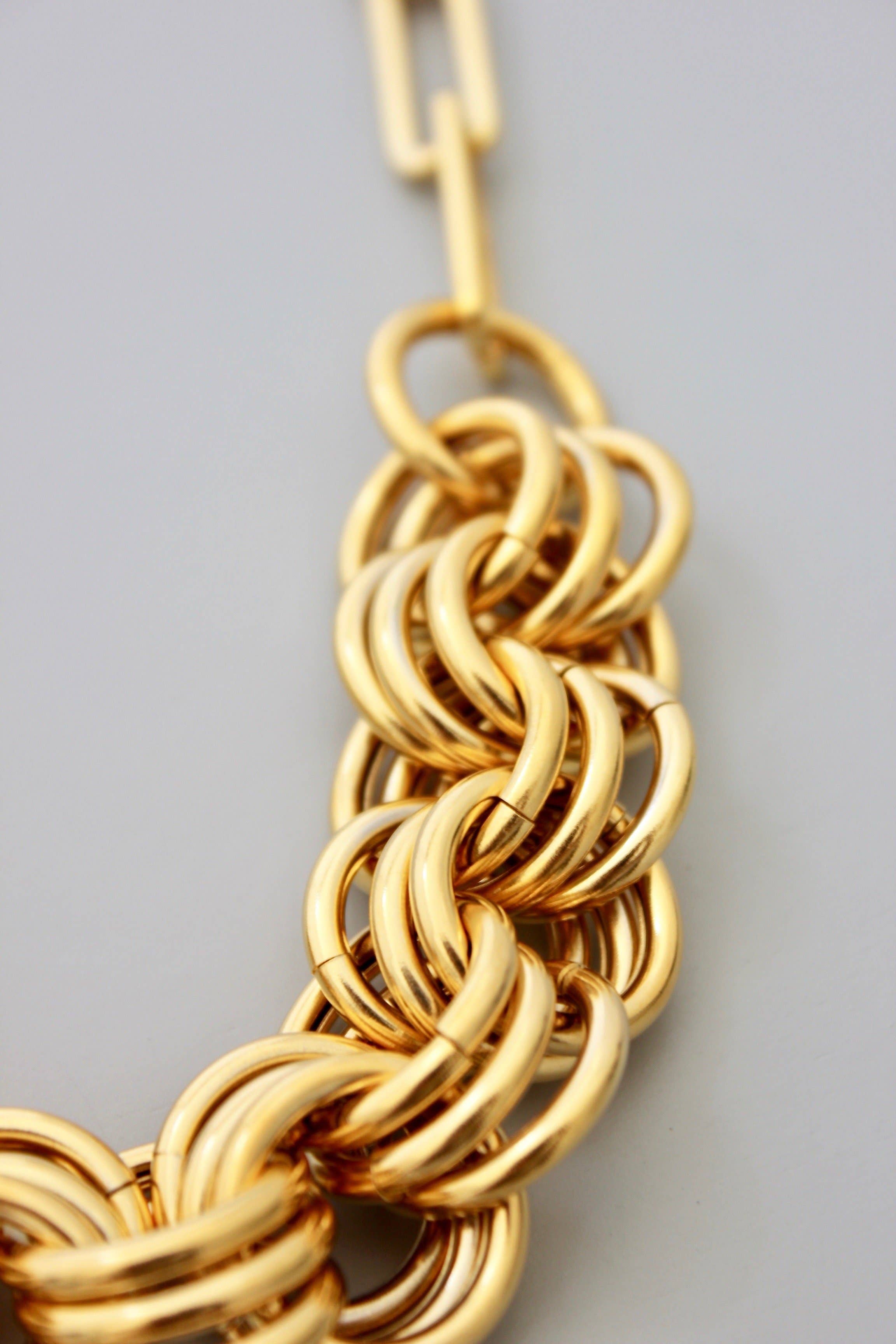 Gold Chain Hoop Necklace