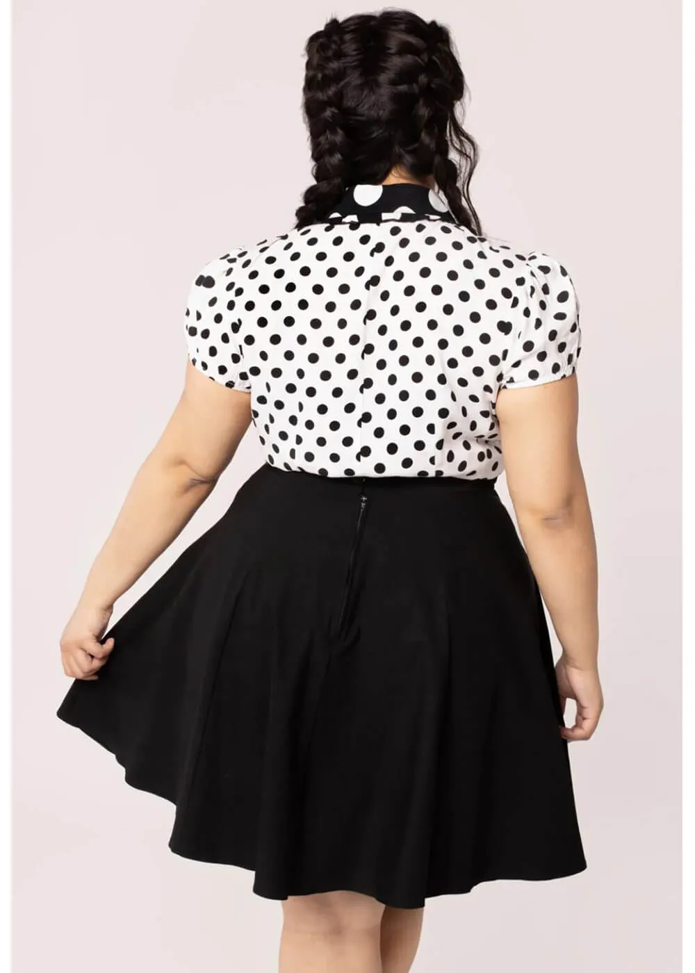 Hell Bunny Yaya Polkadot 40's Blouse White