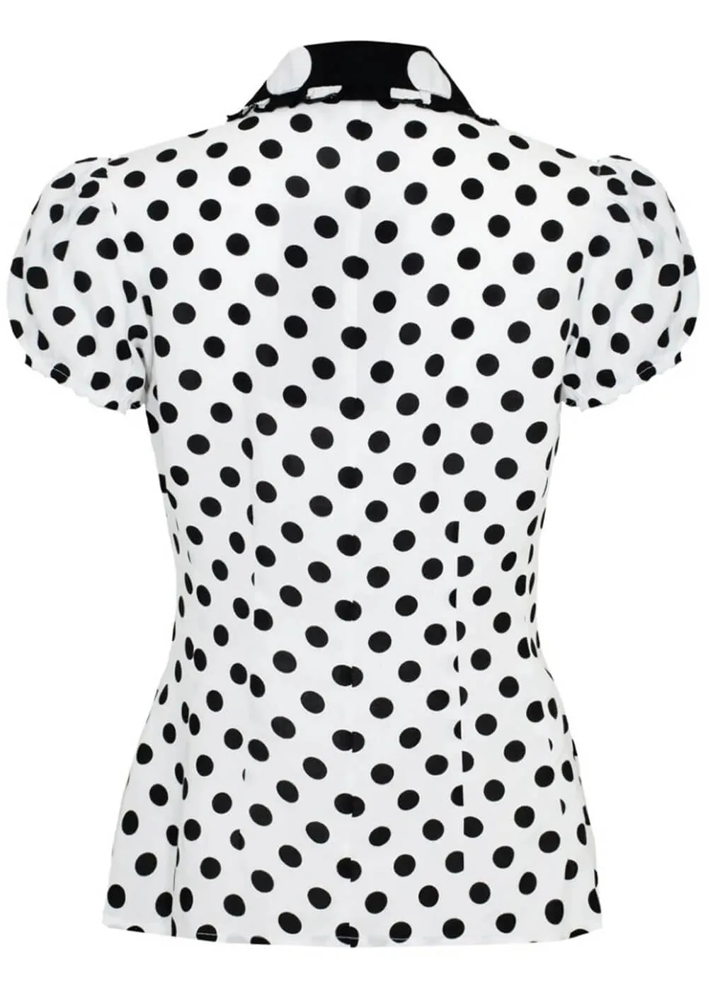 Hell Bunny Yaya Polkadot 40's Blouse White