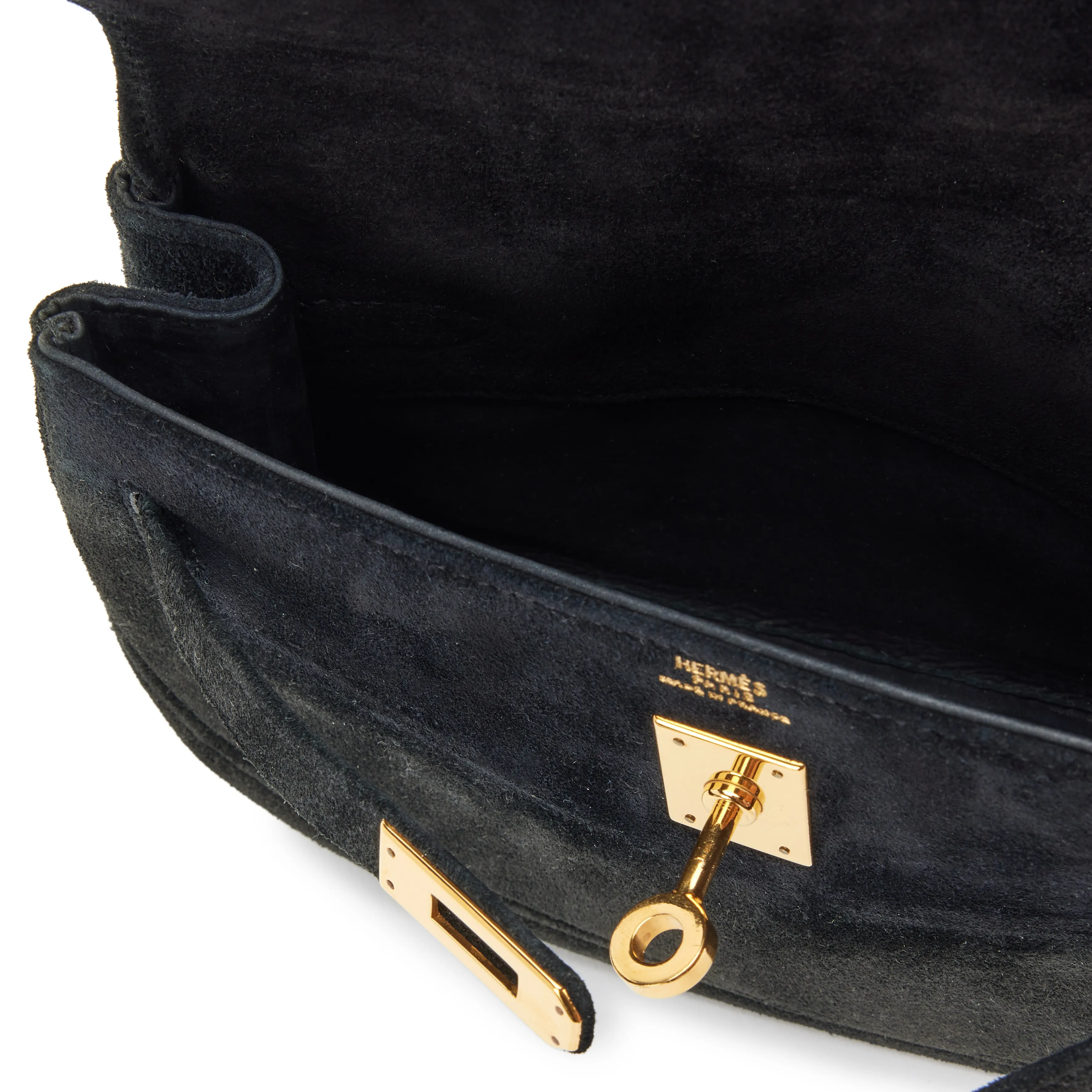 Hermès Black Doblis Kelly Banana Belt Waist Pochette 20 Gold Hardware, 1991