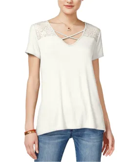 Hippie Rose Womens Crisscross Basic T-Shirt