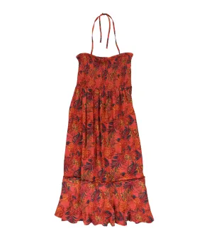 Hurley Womens Smocked Midi Dress