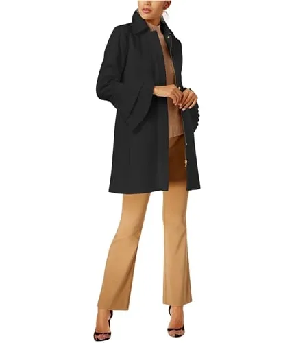 I-N-C Womens Ruffled-Sleeve Pea Coat