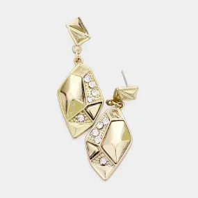 iLLASPARKZ Crystal detail geo metal earrings