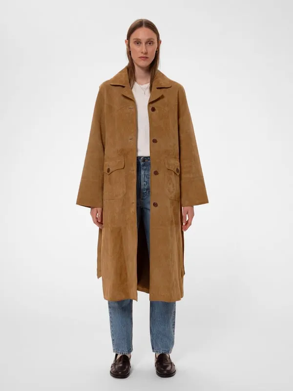 Ilse Suede Coat Tobacco