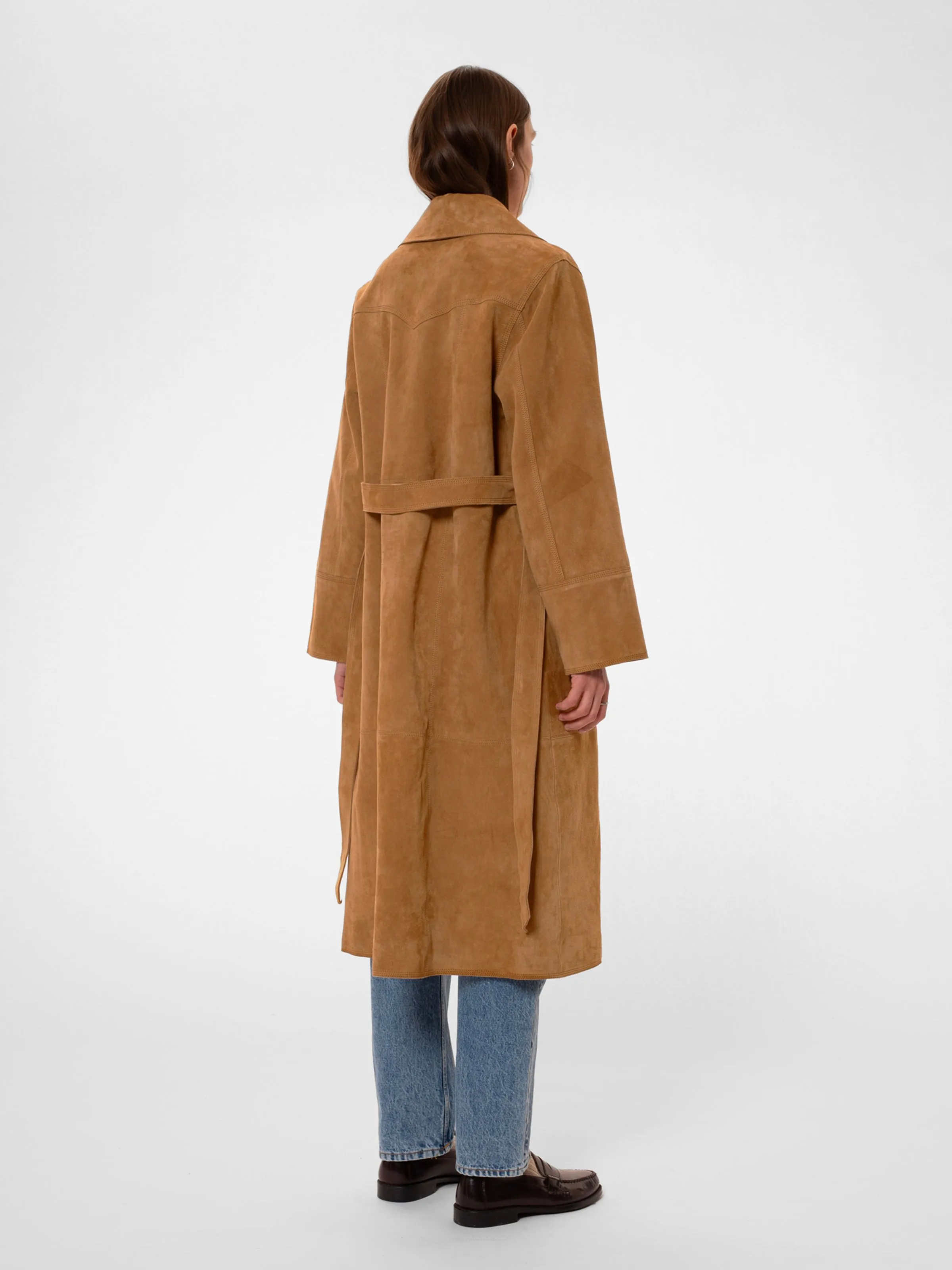 Ilse Suede Coat Tobacco