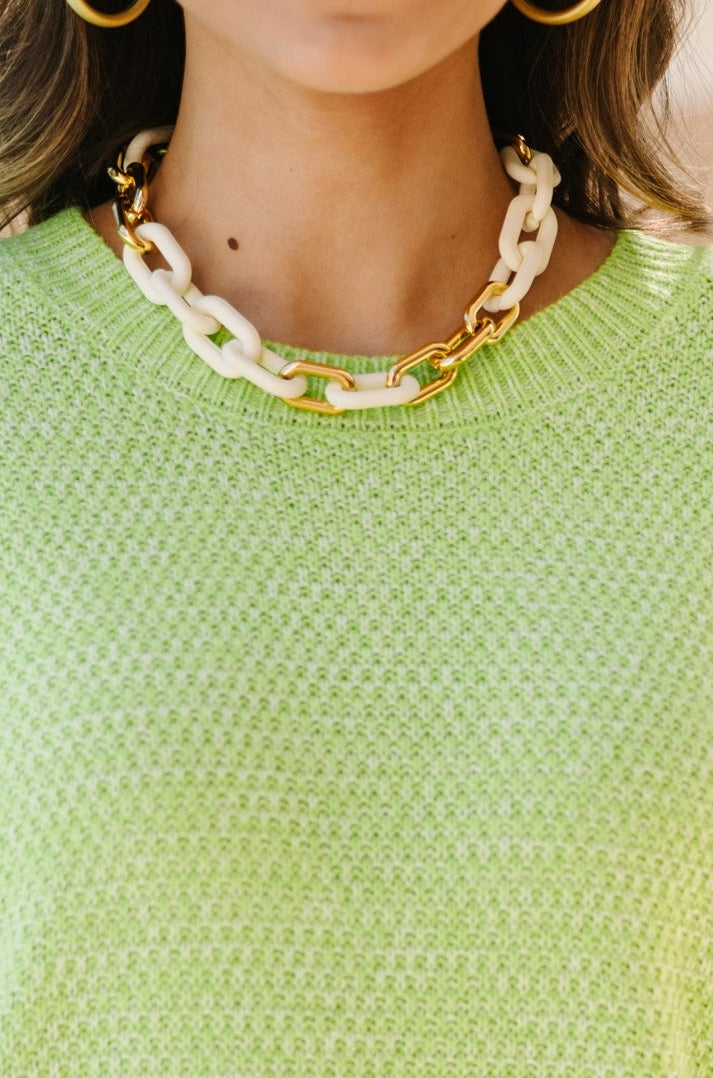 It's Your Day White Chunky Chain Necklace