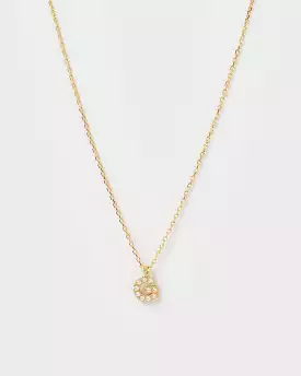 Izoa Pearl Letter G Necklace Gold