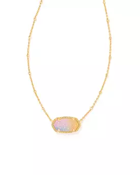 Kendra Scott Elisa Satellite Pink Watercolor Illusion Drusy Necklace