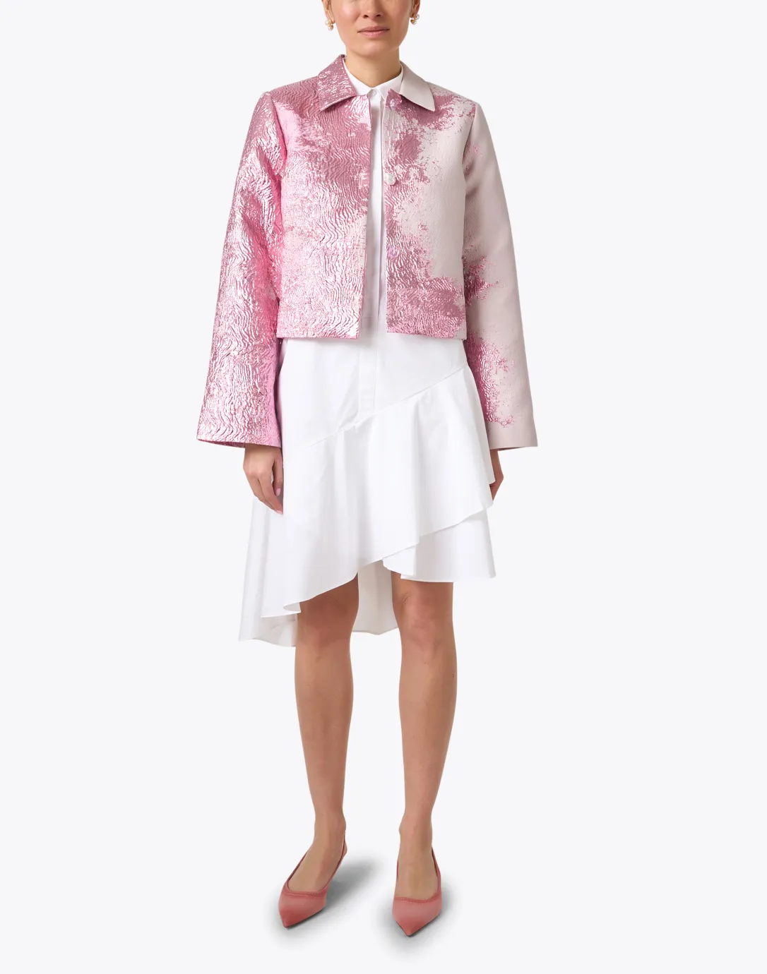 Kiana Pink Metallic Print Jacket