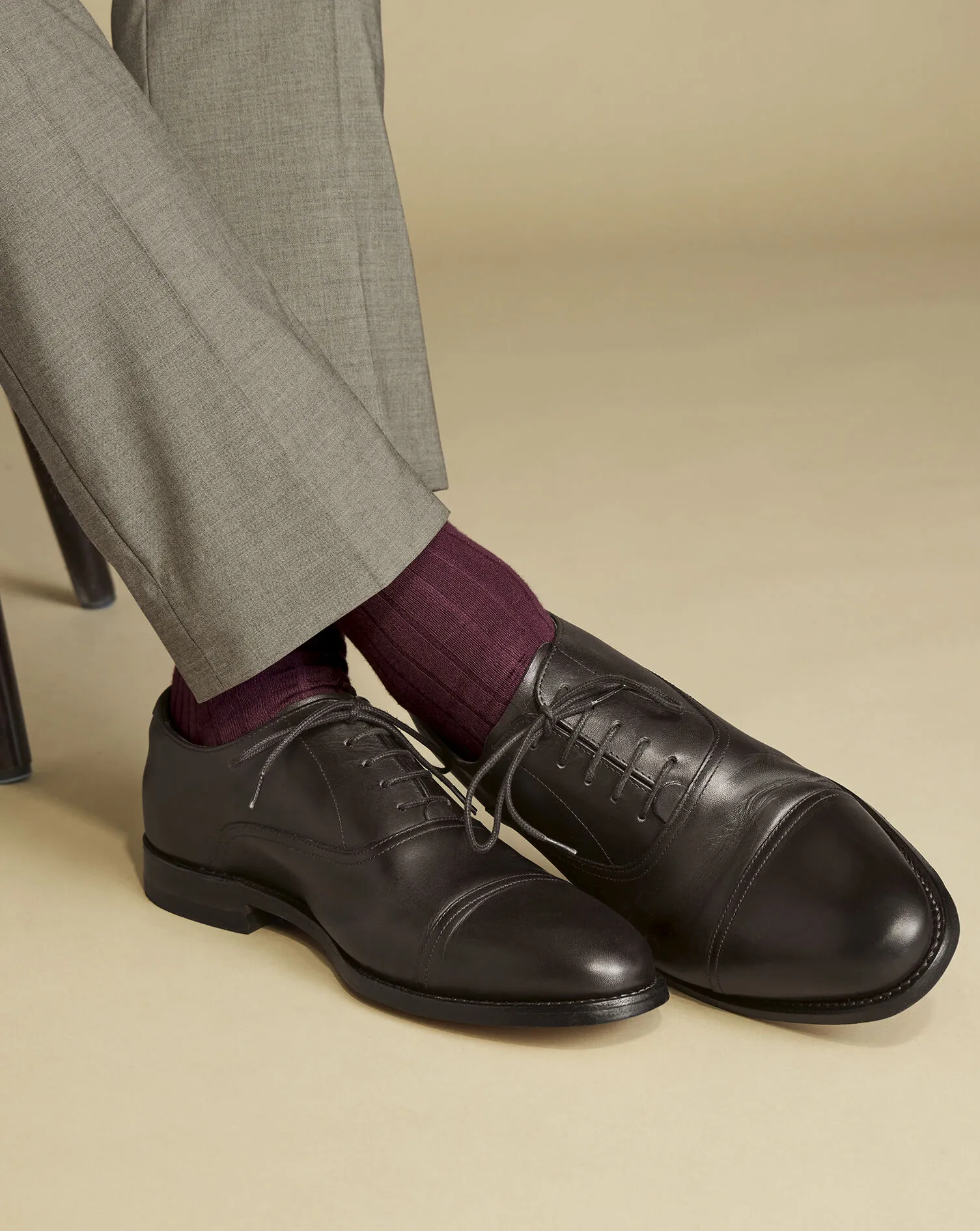 Leather Oxford Shoes - Dark Chocolate