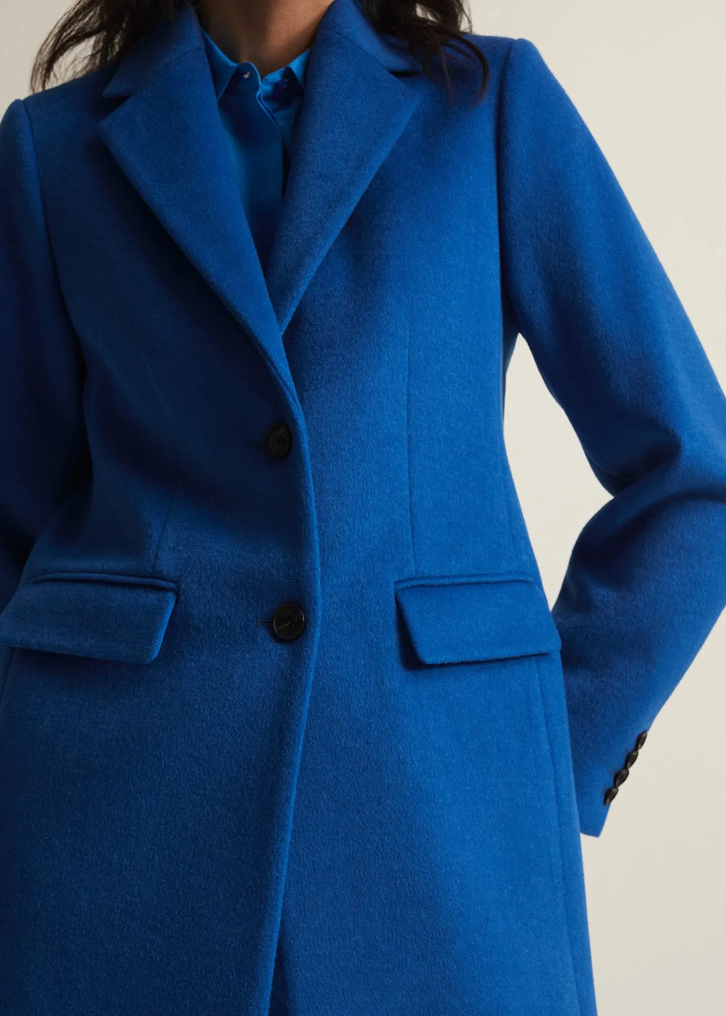 Lydia Blue Wool Smart Coat