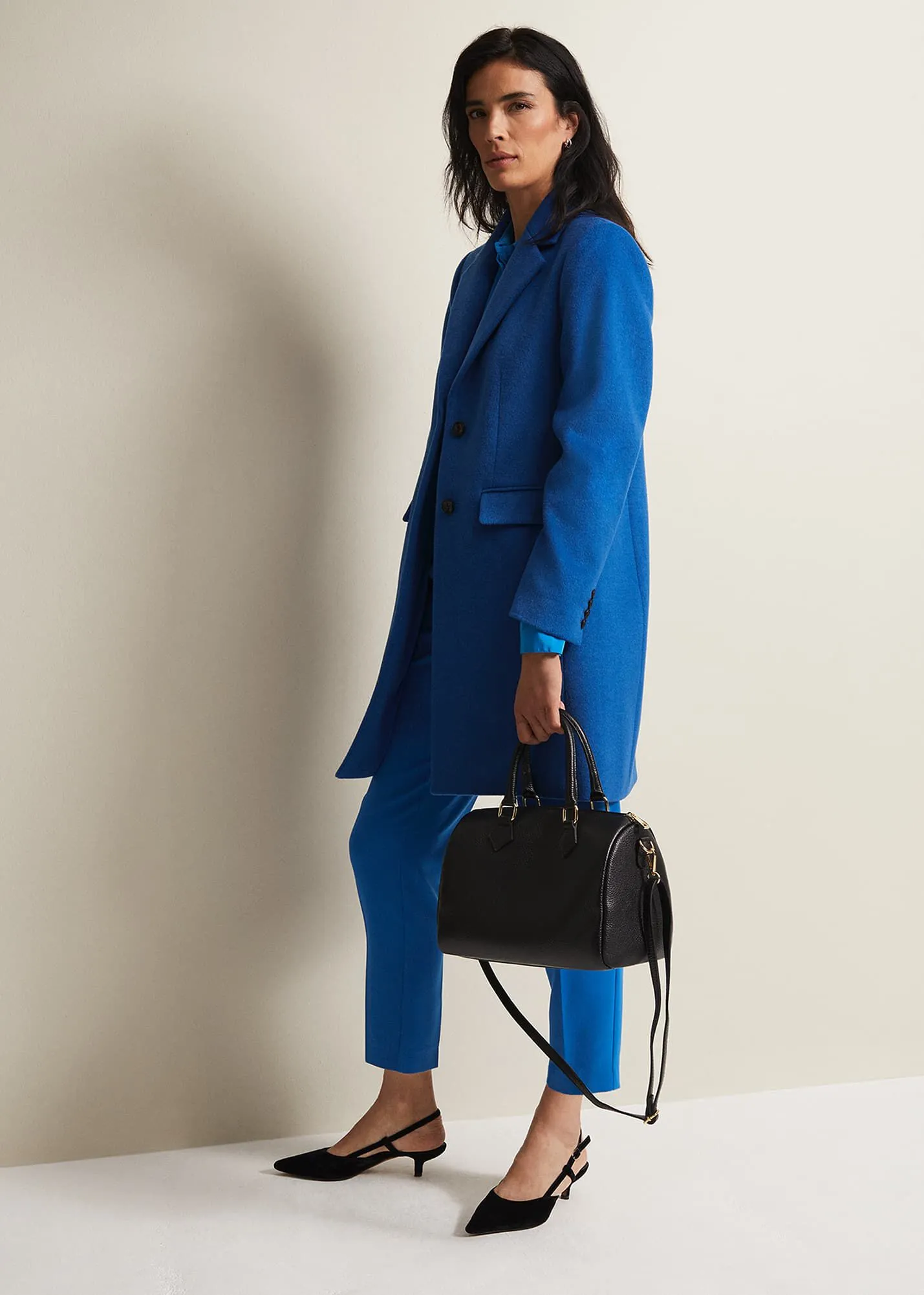 Lydia Blue Wool Smart Coat