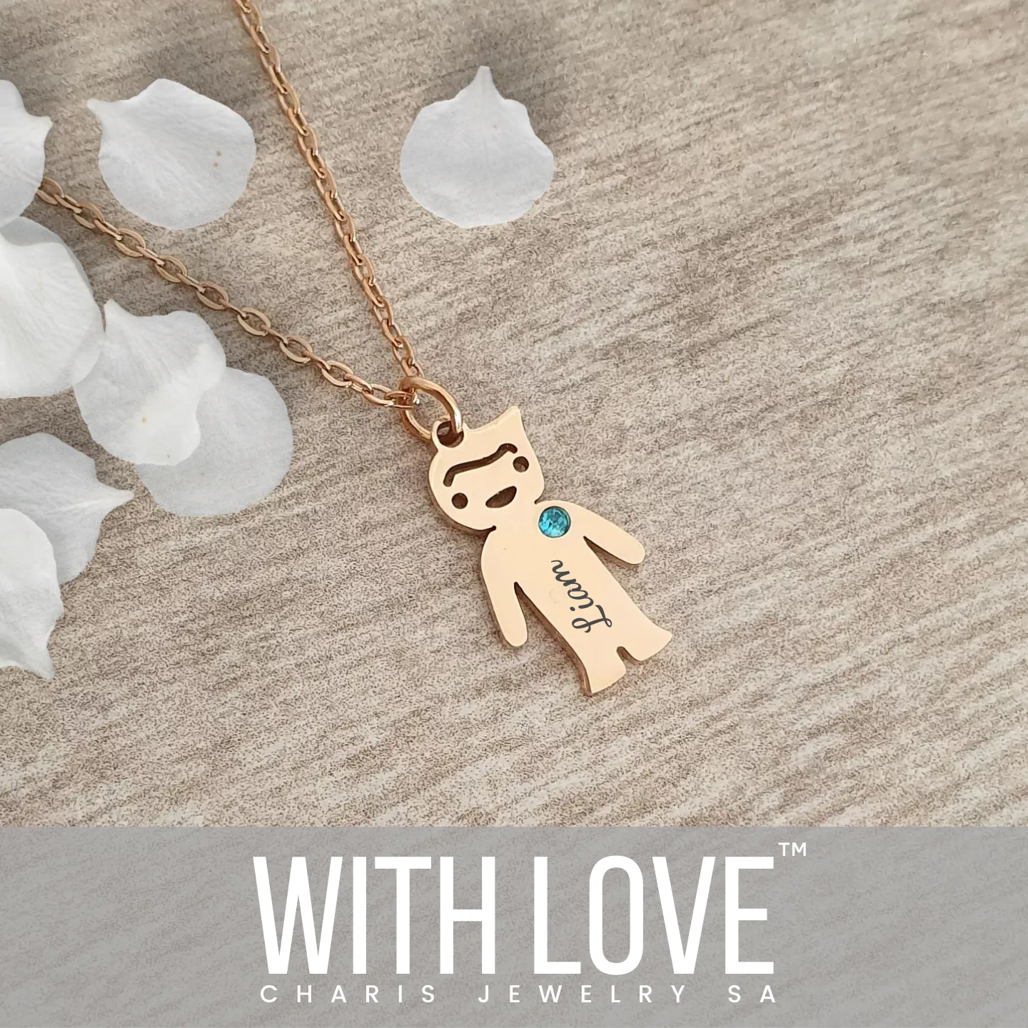 Maya Personalized Necklace, Rose Gold Stainless Steel, 45-50cm chain (READY IN 3 DAYS!)