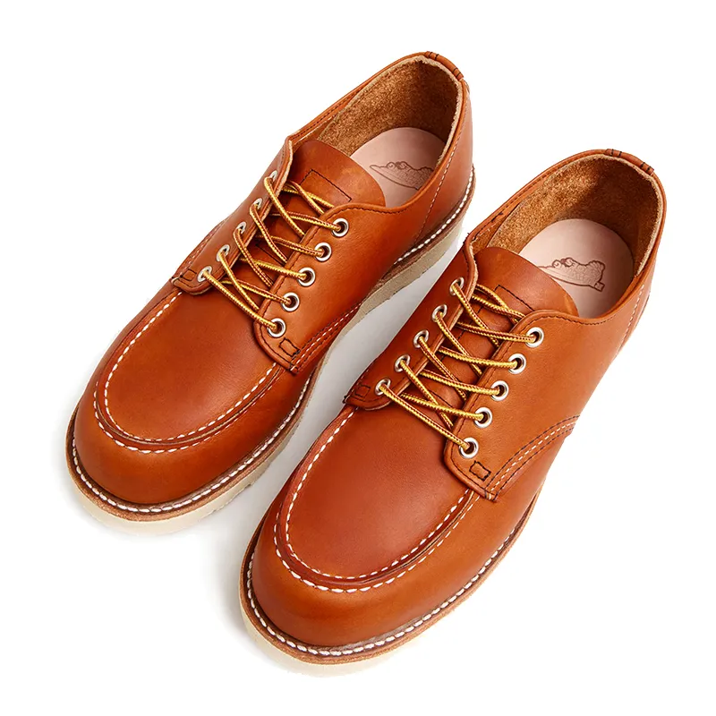 Men’s Leather Shoes for All Seasons, Brownish Yellow Low-Top 