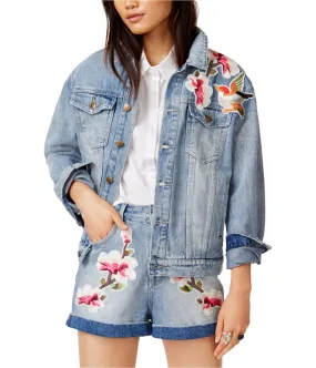 Minkpink Womens Patched Denim Jacket