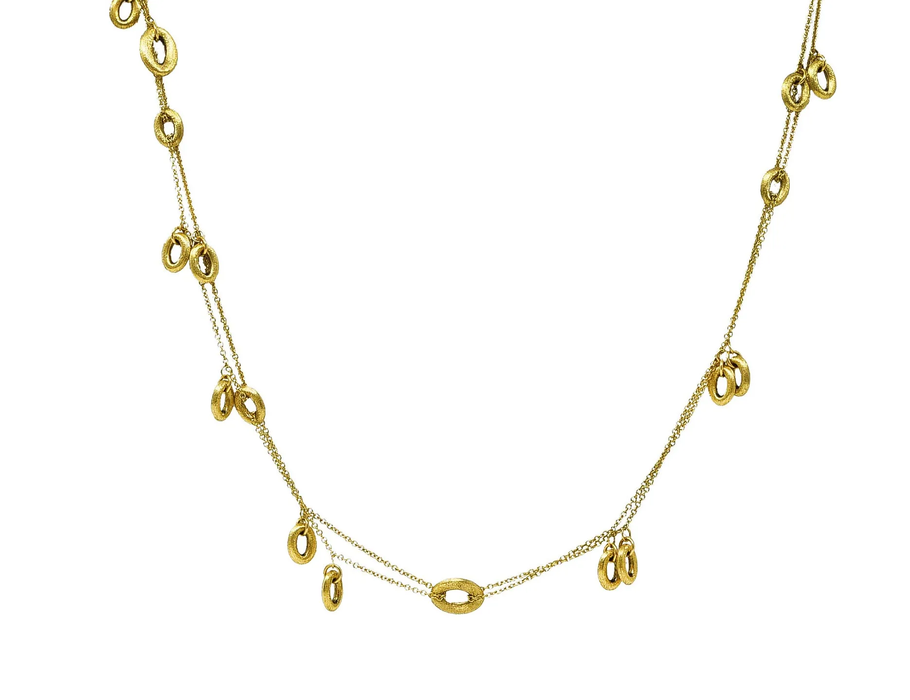 Nanis Contemporary 18 Karat Yellow Gold Brushed Olga Chain Necklace