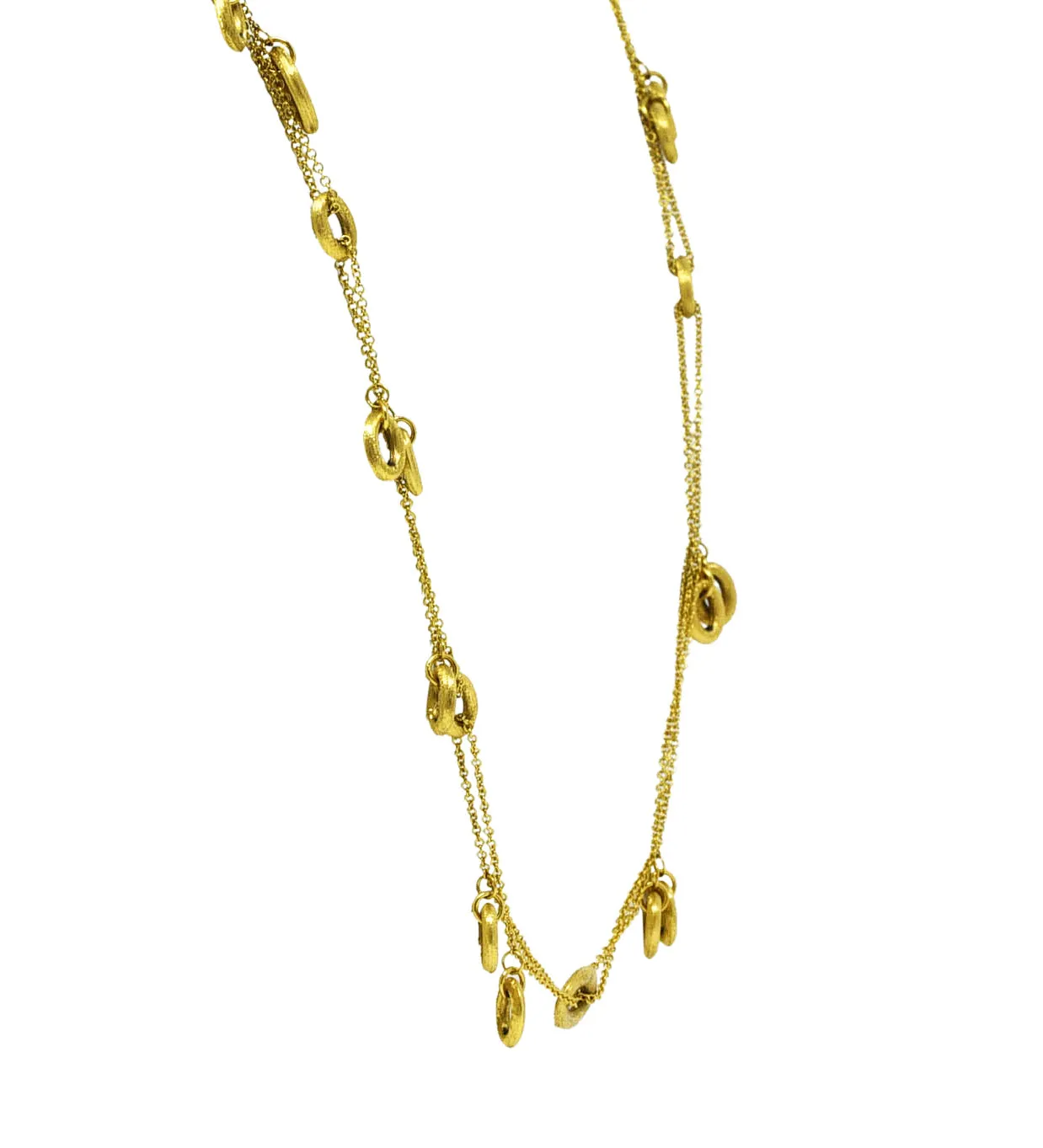 Nanis Contemporary 18 Karat Yellow Gold Brushed Olga Chain Necklace