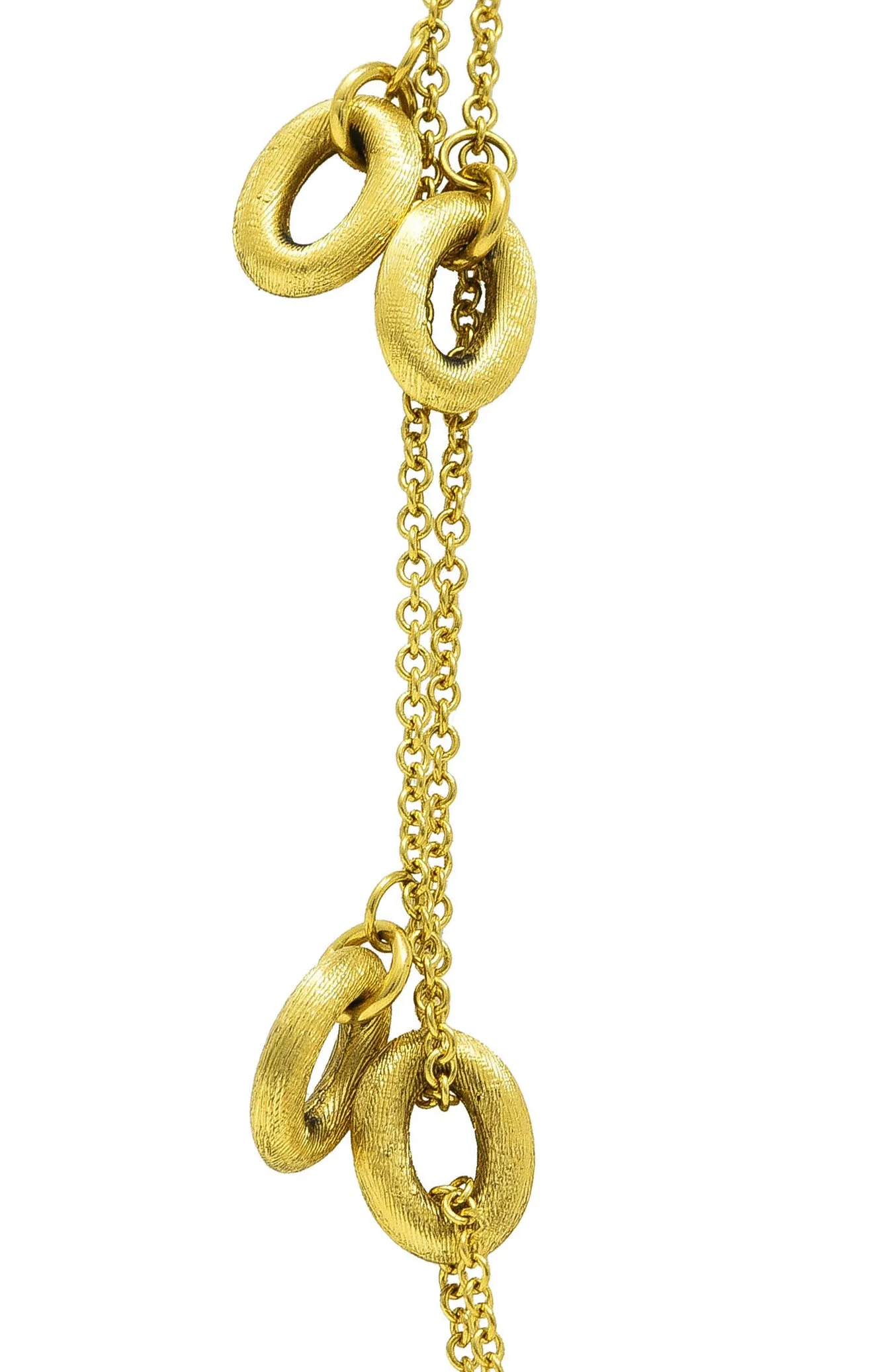 Nanis Contemporary 18 Karat Yellow Gold Brushed Olga Chain Necklace