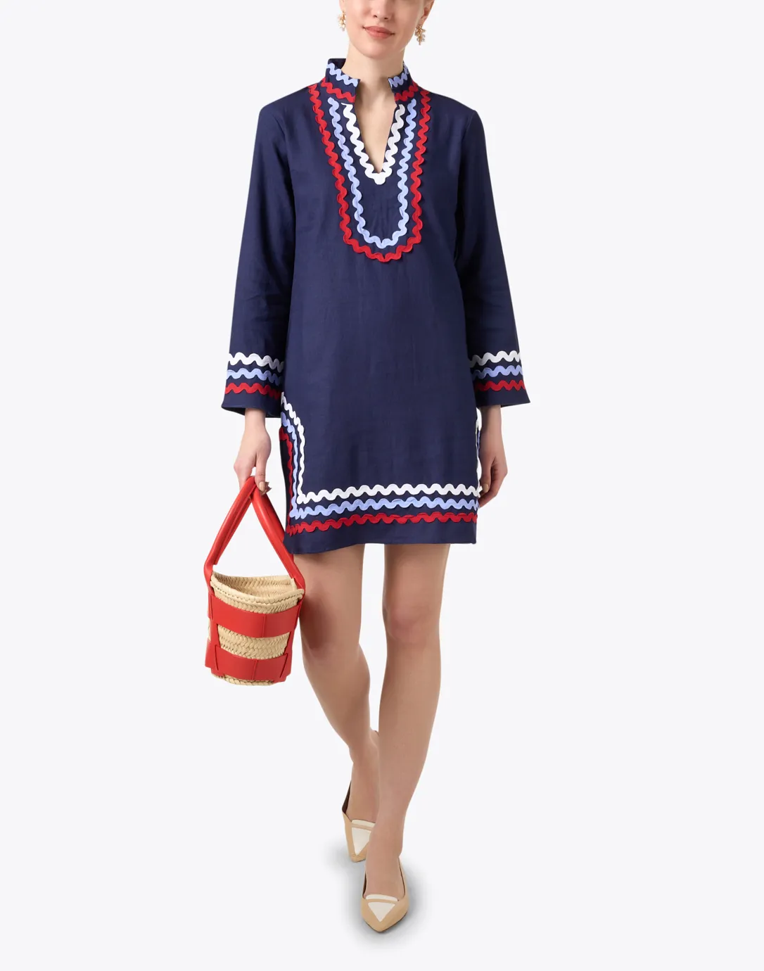 Navy Ric Rac Tunic Dress 