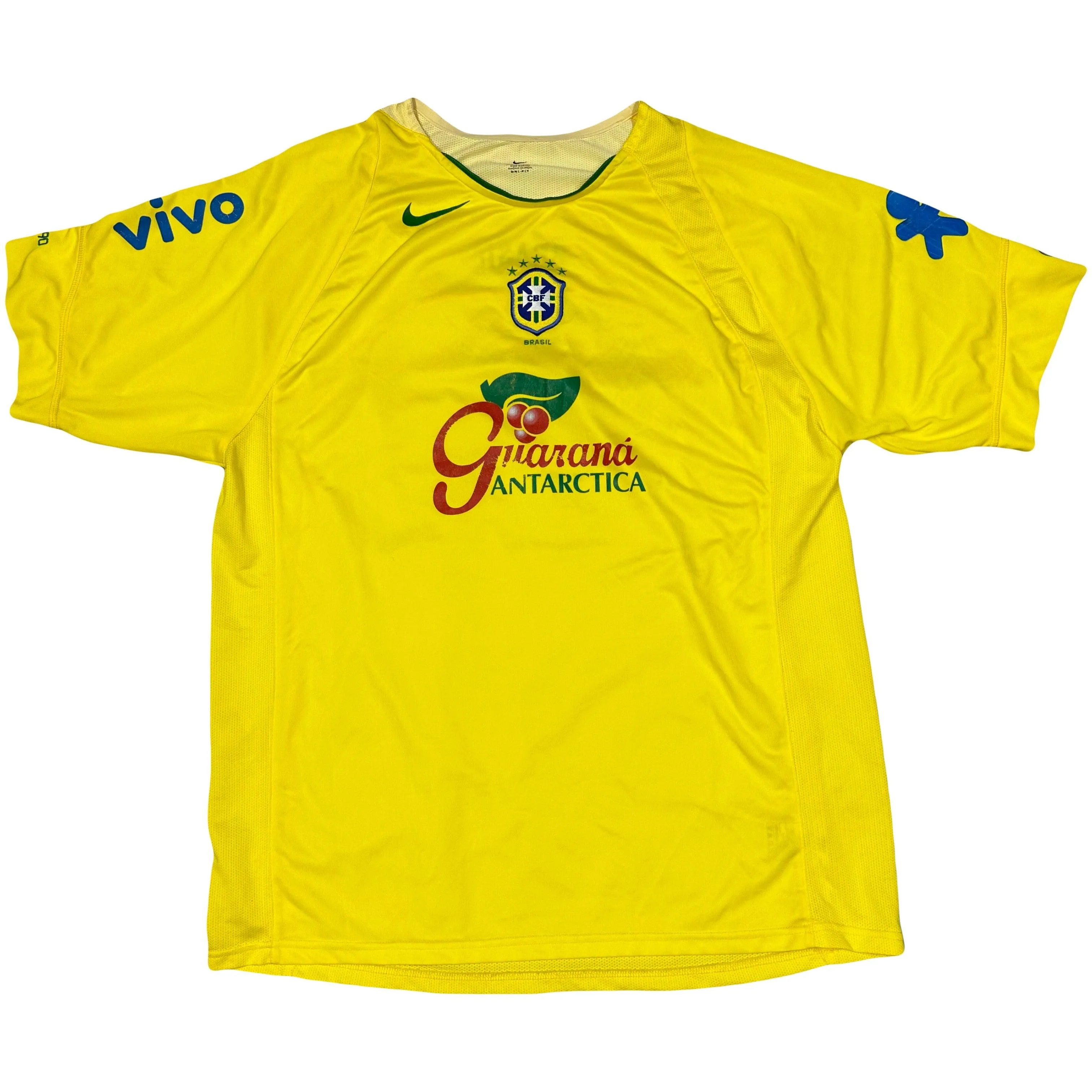 Nike Brazil 2002/04 Training Shirt In Yellow ( XL )