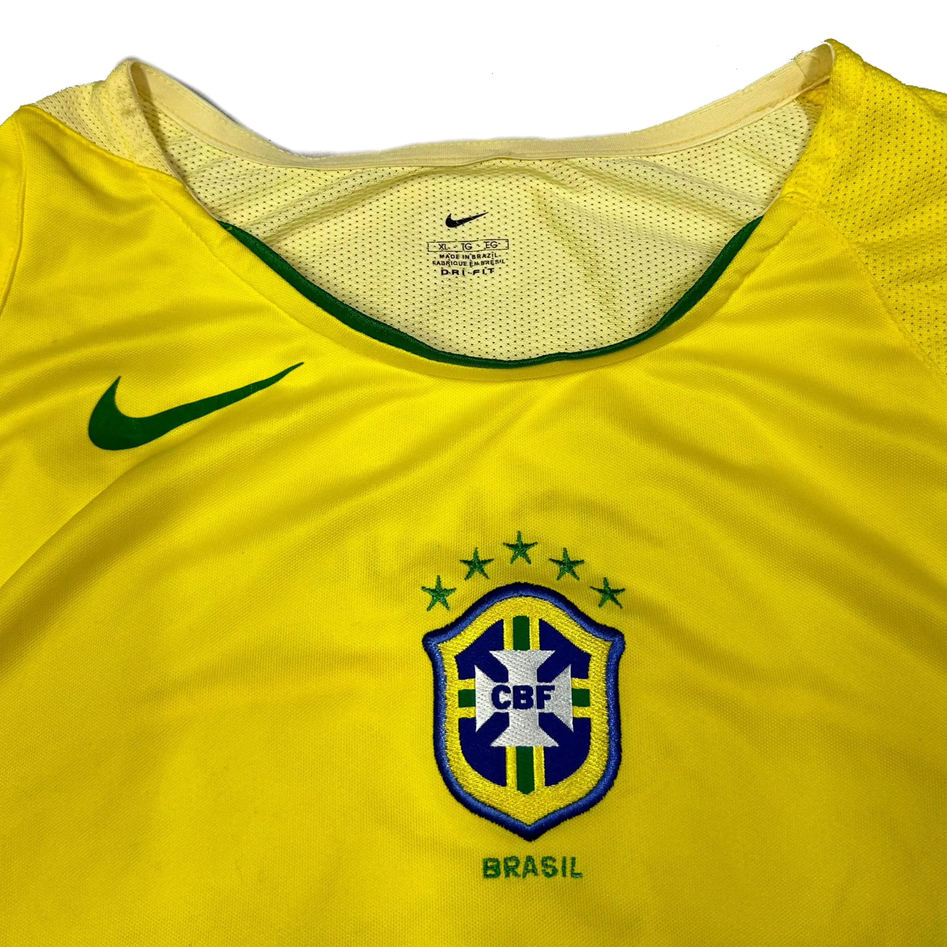 Nike Brazil 2002/04 Training Shirt In Yellow ( XL )