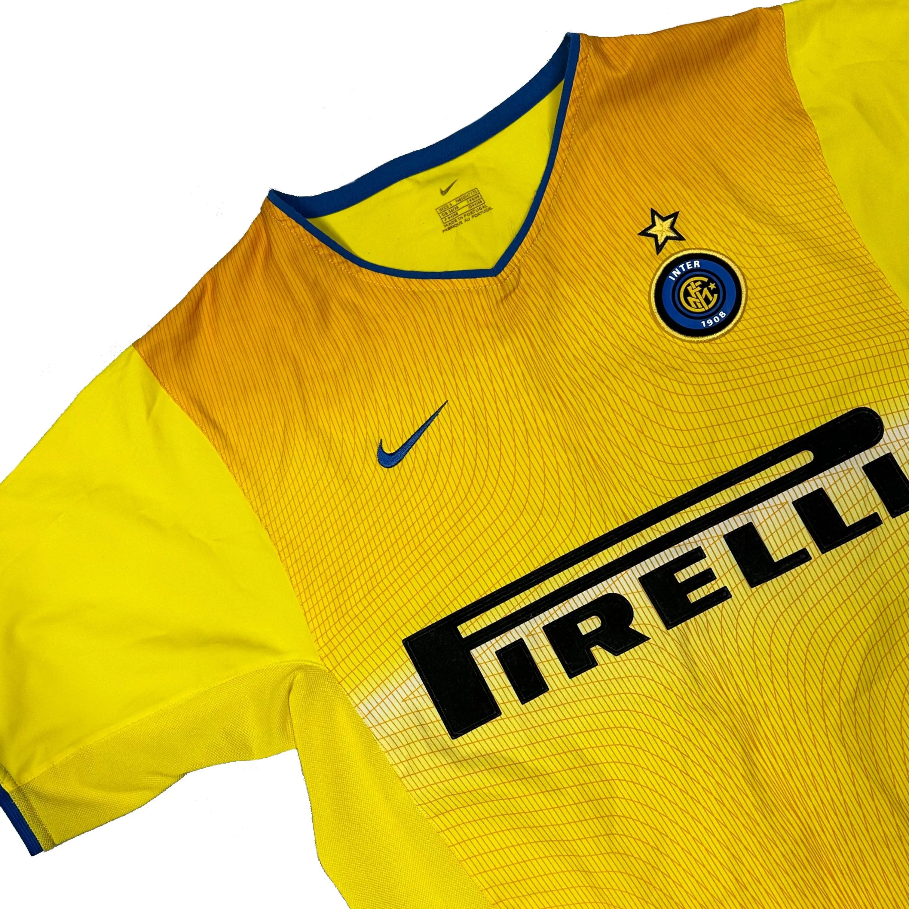 Nike Inter Milan 2002 Away Shirt In Yellow ( S )