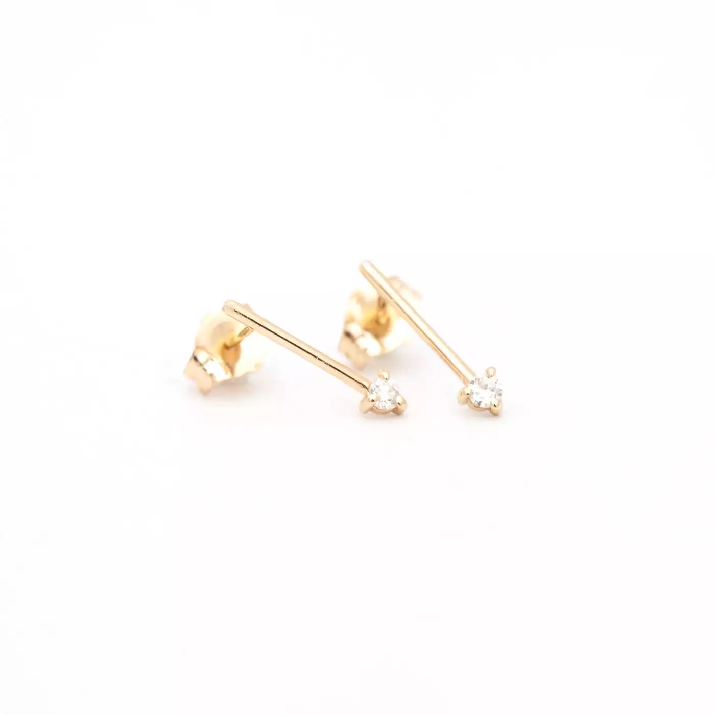 One Step Bar Diamond Earrings