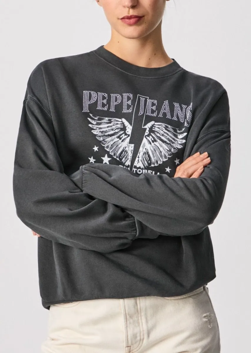 Pepe Jeans Cadence Logo Sweatshirts Washed Black