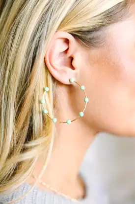 Peppy Fun Mint Green Hoop Earrings