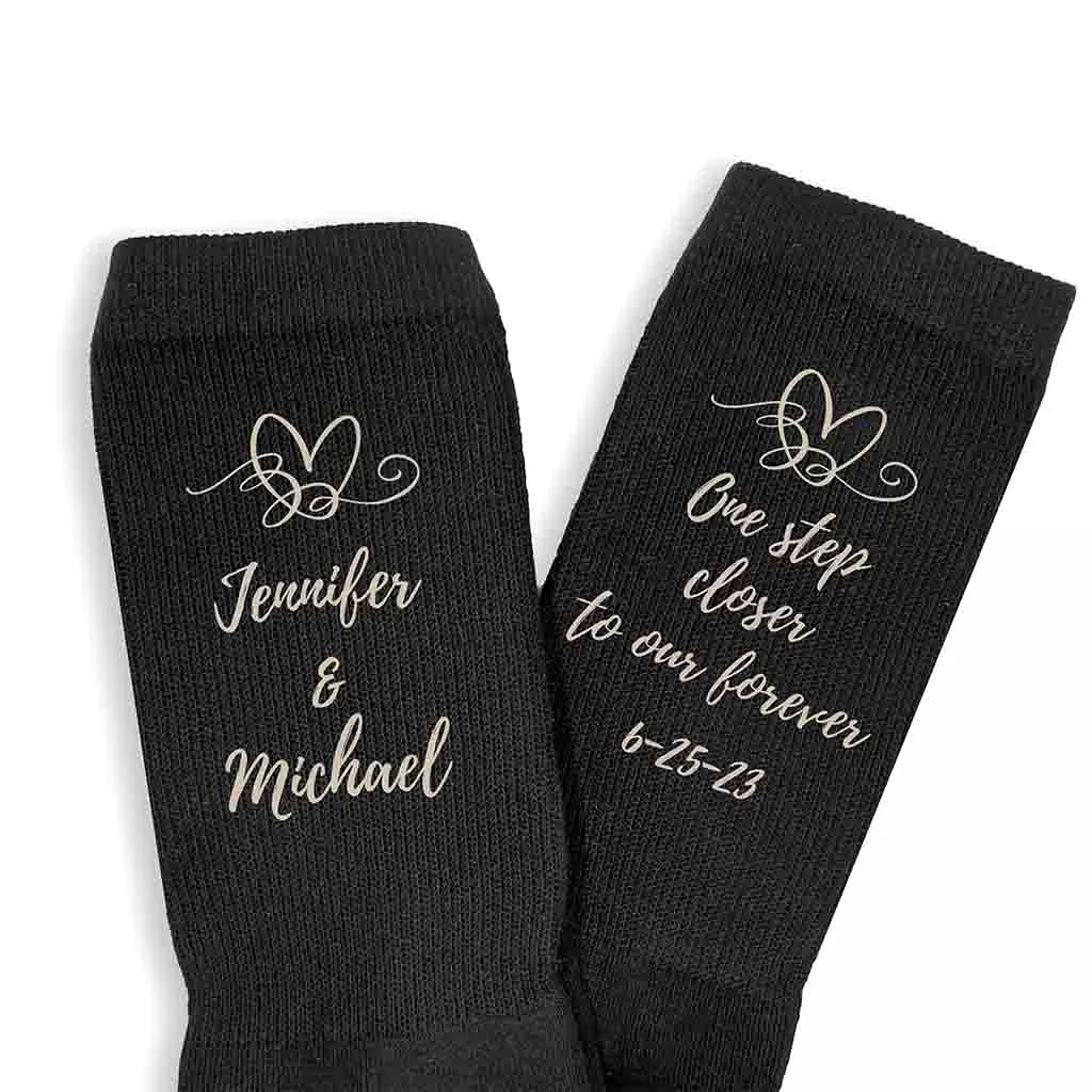 Personalized Wedding Socks for the Groom - One Step Closer