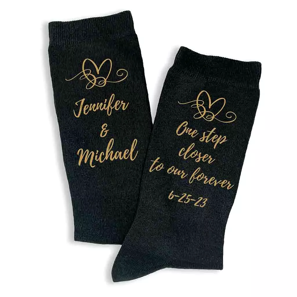 Personalized Wedding Socks for the Groom - One Step Closer