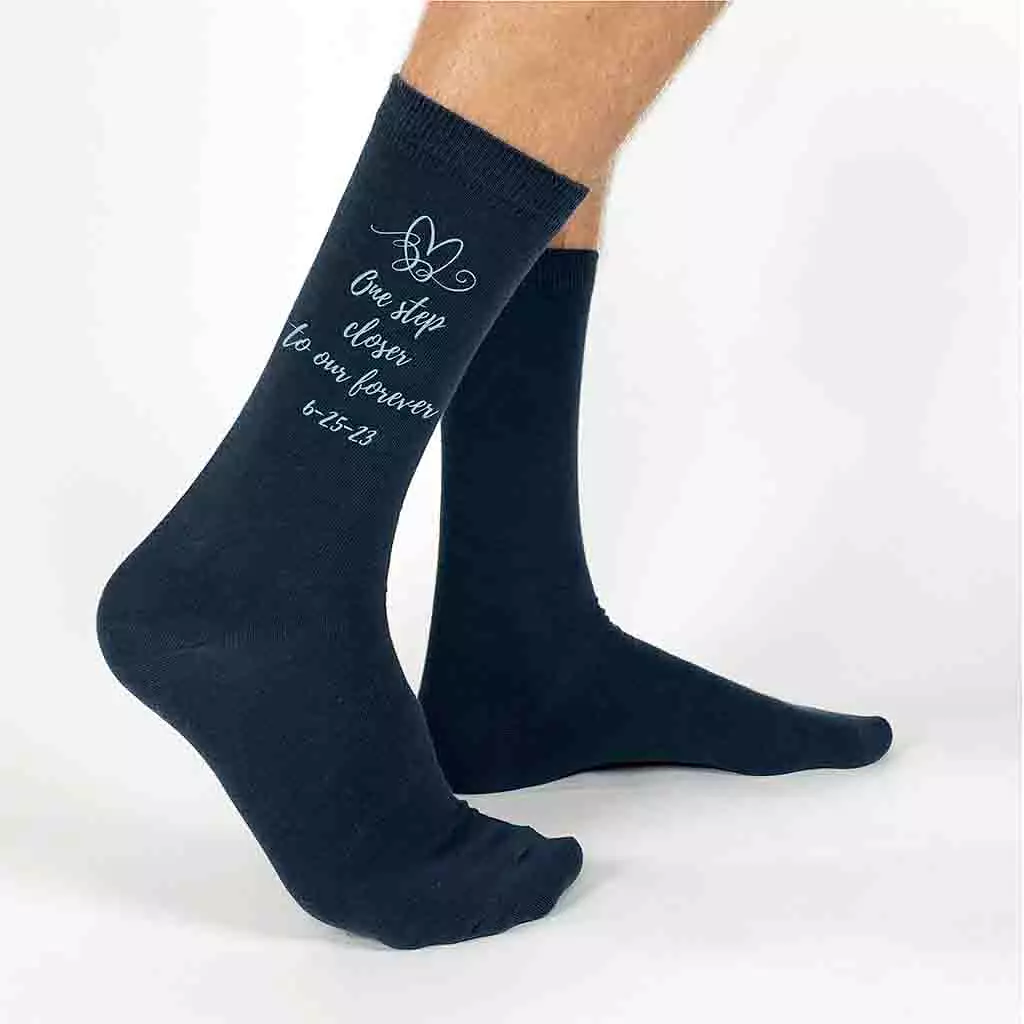 Personalized Wedding Socks for the Groom - One Step Closer