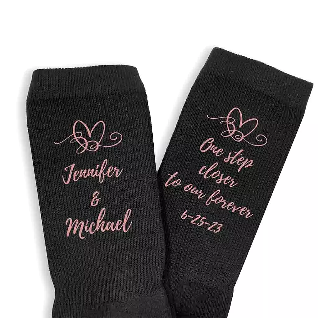 Personalized Wedding Socks for the Groom - One Step Closer