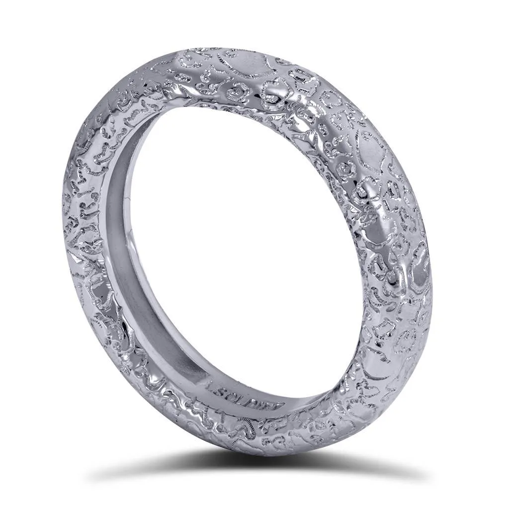 Princess Cora Texture Wedding Band