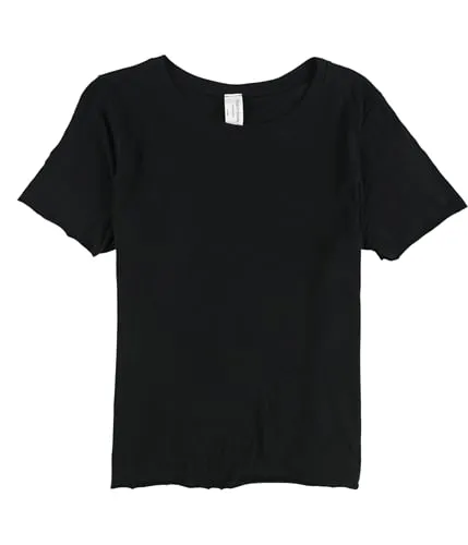 Project Social T Womens Solid Raw Hemline Basic T-Shirt