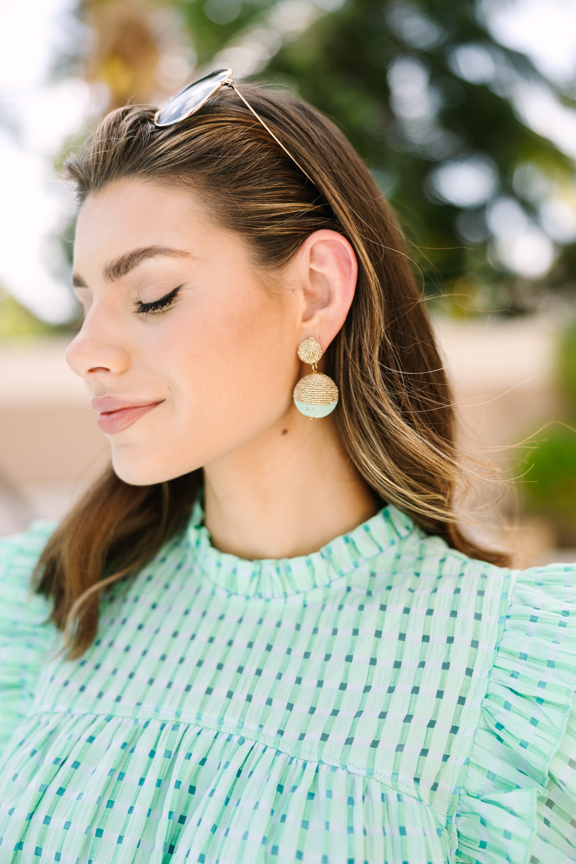 Ready For The Day Mint Green Bauble Earrings