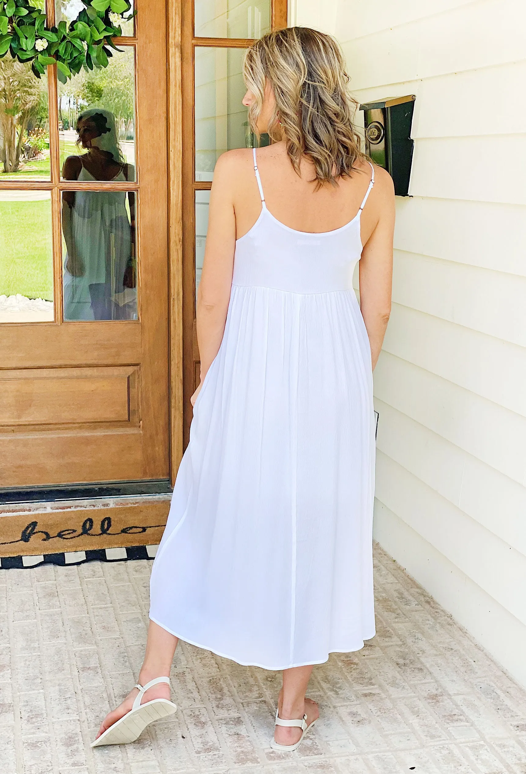 Reagan Midi Dress in White