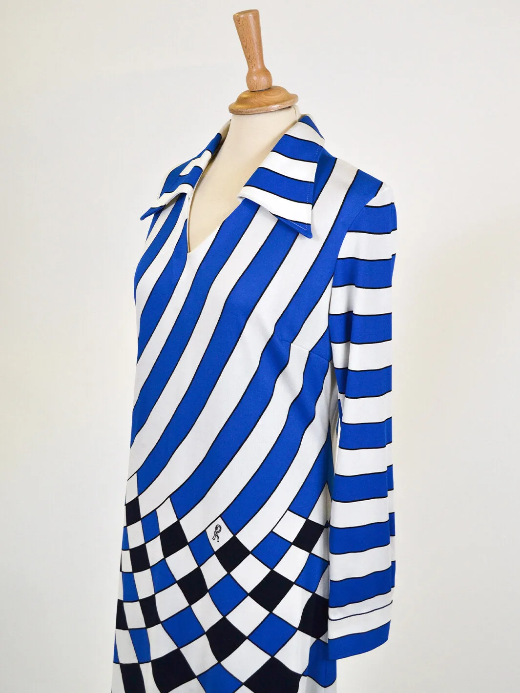 Roberta di Camerino blue and white dress, 70s