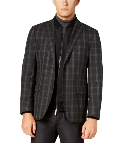 Ryan Seacrest Mens Windowpane Two Button Blazer Jacket, TW1