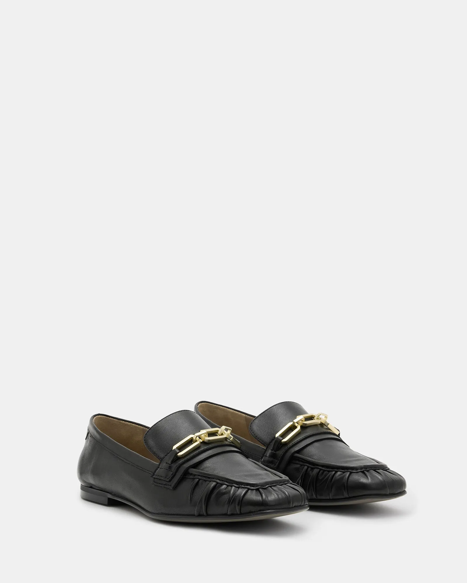 Sapphire Leather Chain Loafer Shoes