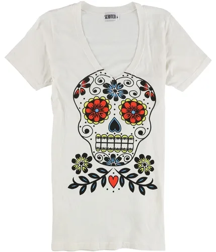 Scratch Womens Skull Graphic T-Shirt