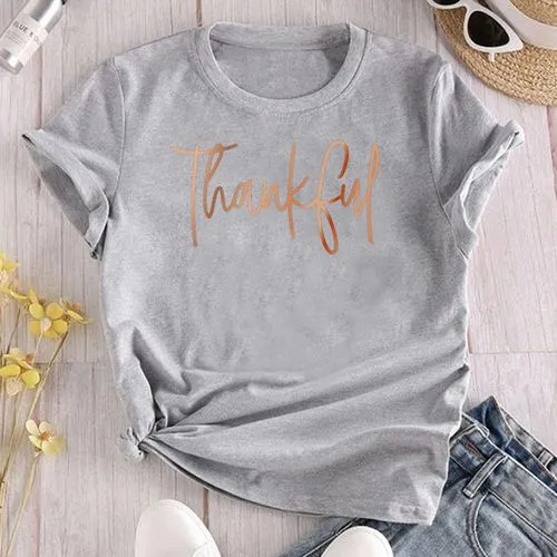 Short-sleeved Letter Print Loose Casual T-shirt