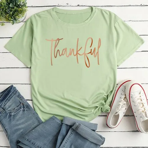 Short-sleeved Letter Print Loose Casual T-shirt