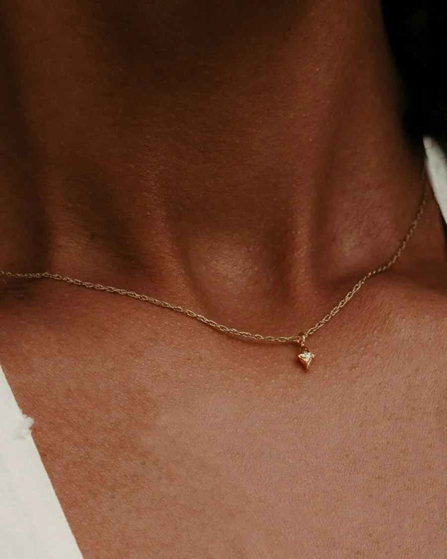 Solid Gold North Star Diamond Necklace