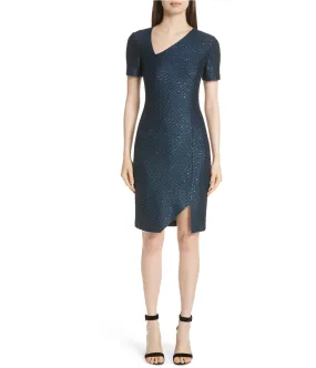 St. John Womens Shimmer Asymmetrical Dress