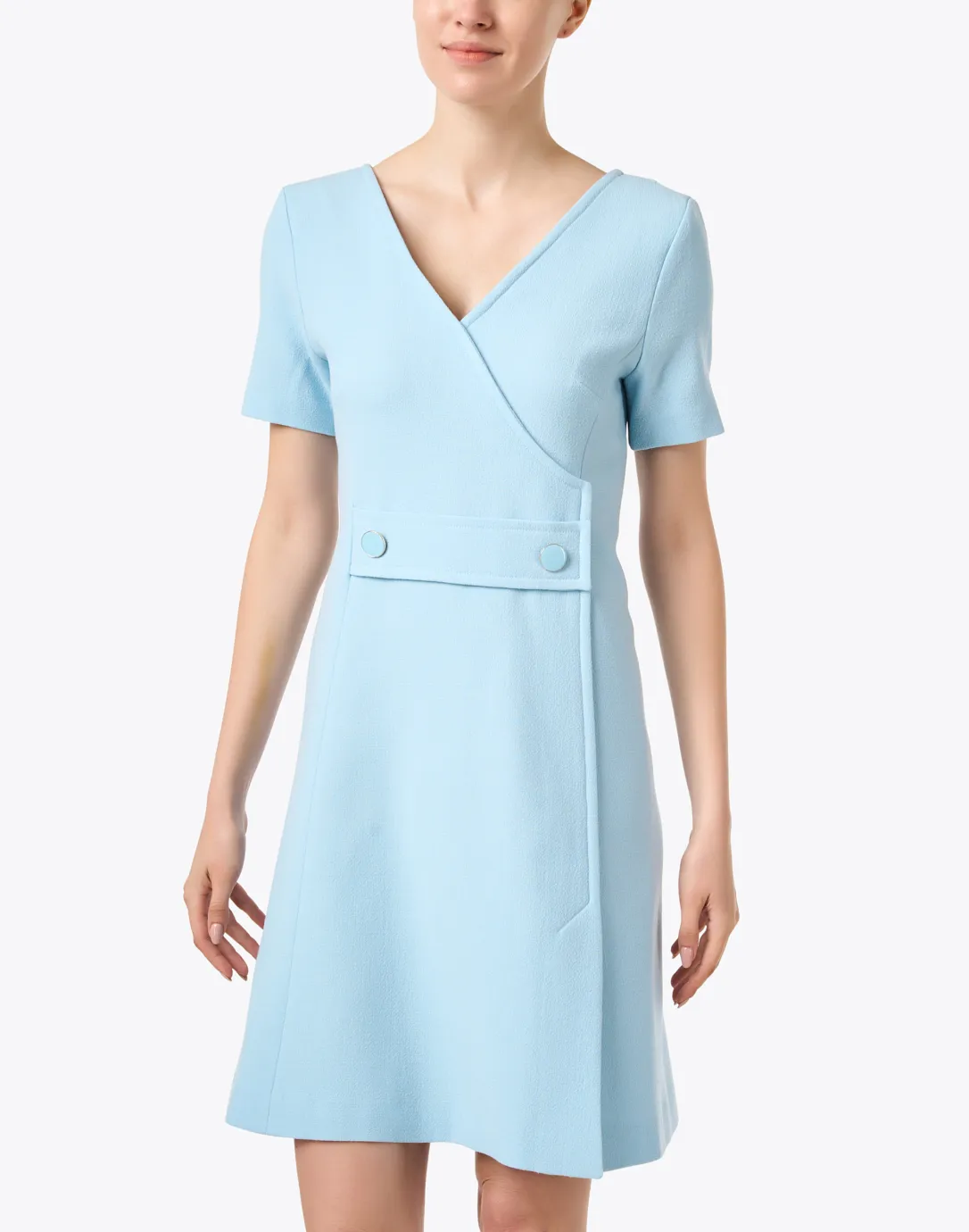 Tabitha Blue Wool Crepe Dress