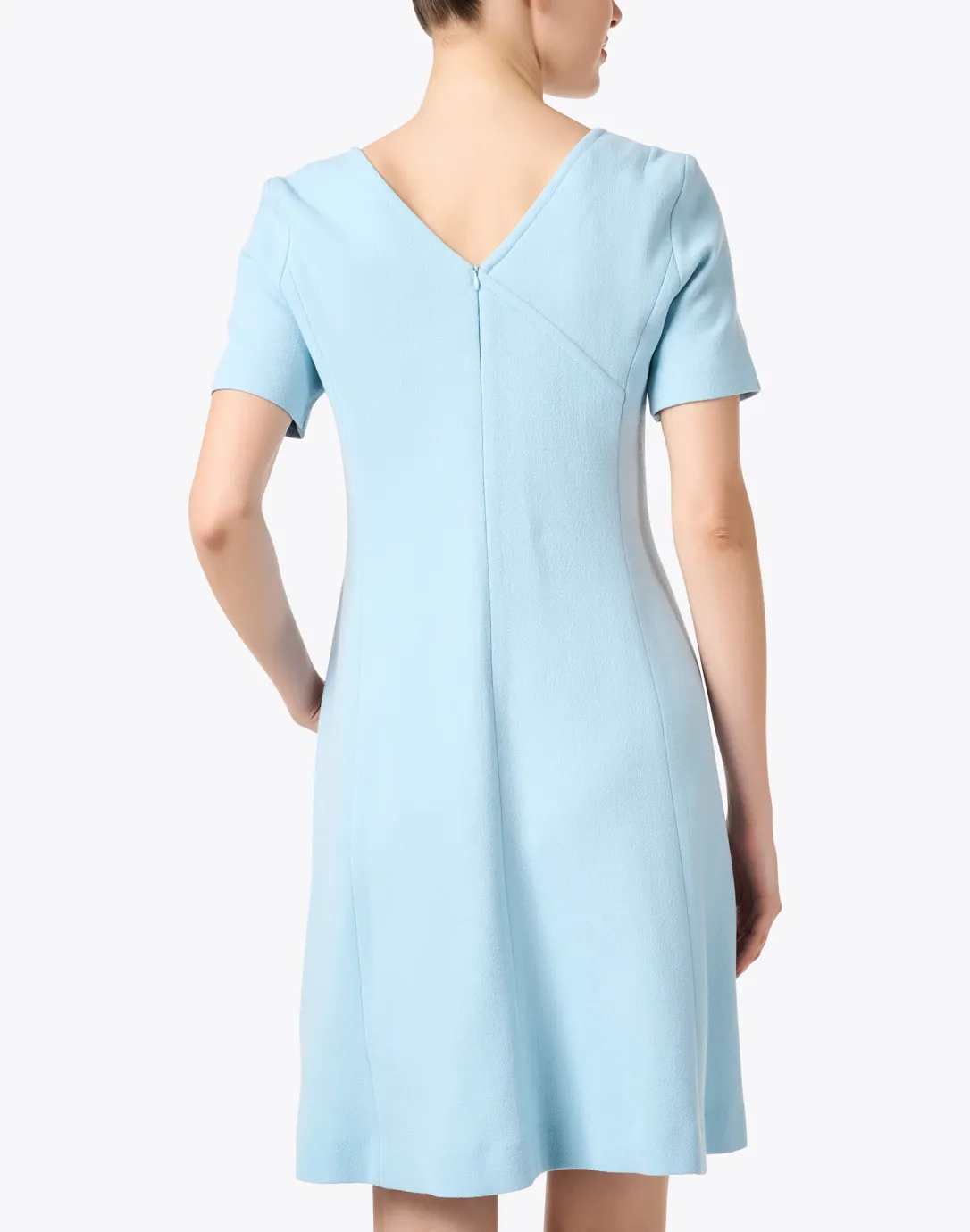 Tabitha Blue Wool Crepe Dress