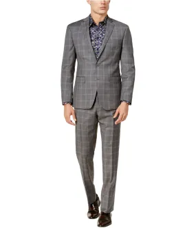 Tallia Mens Double Windowpane Two Button Blazer Jacket